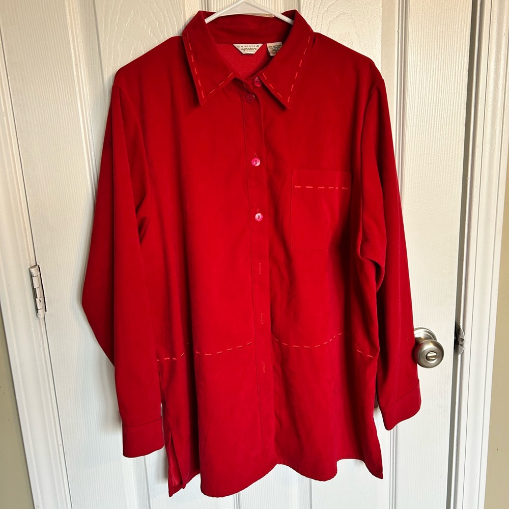 Red Kim Rogers suede shirt